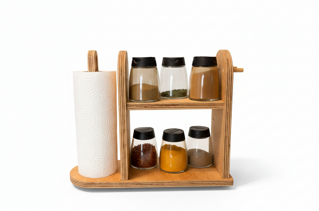 Wooden Phone and Tablet Stand, Minimal Desk Holder for Home Office or Nursery - detail view for shoppers