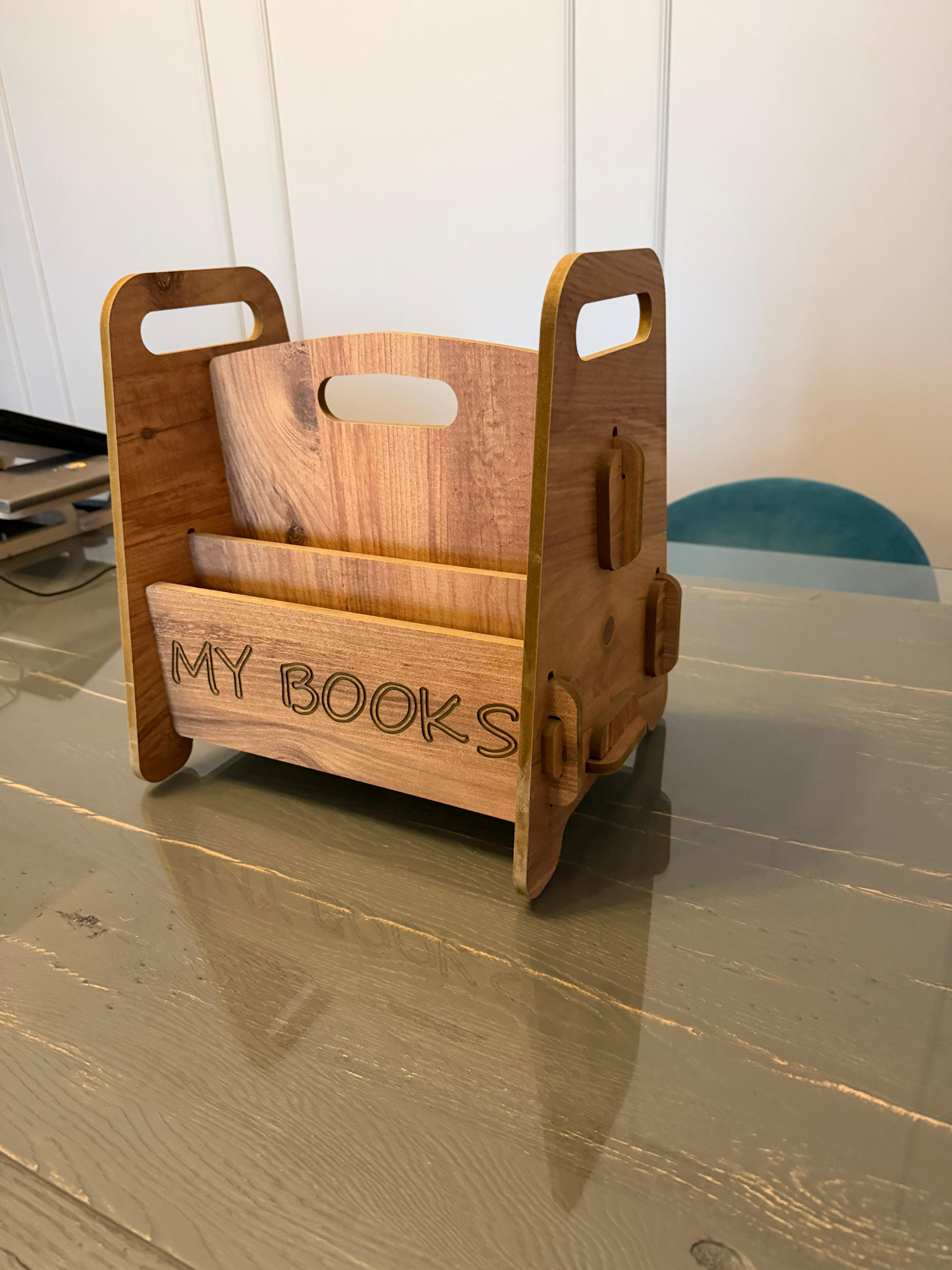 Wooden Kitchen Organizer Shelf | MDF Countertop Storage Rack for Home Organization - side view showing the product profile