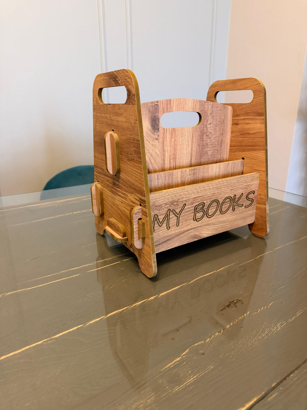 Wooden Kitchen Organizer Shelf | MDF Countertop Storage Rack for Home Organization - detail view for shoppers