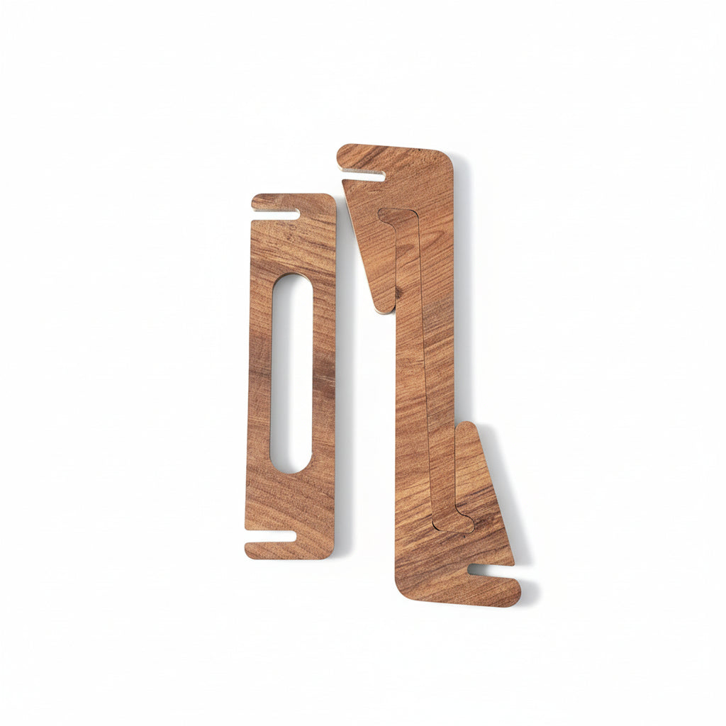 Wooden Balance Stacking Game, Coffee Color Jenga-Style Toy, MDF Activity Toy - scale and shape detail