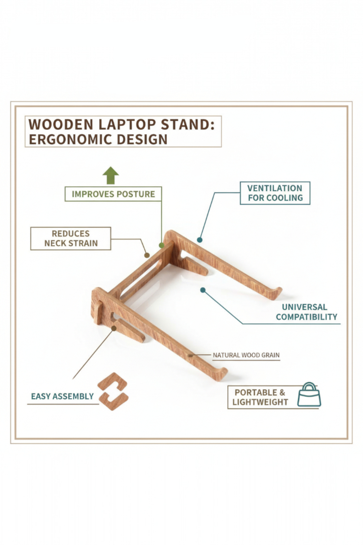 Wooden Balance Stacking Game, Coffee Color Jenga-Style Toy, MDF Activity Toy - additional product photo