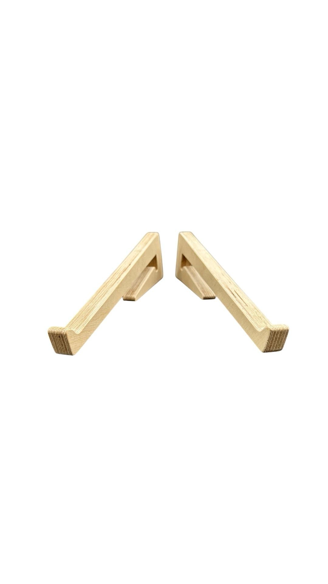 Beech Wood Double Wall Shelf, Wall-Mounted Wooden Shelf for Nursery or Kids Room, Handmade Storage Display Shelf - side view showing the product profile