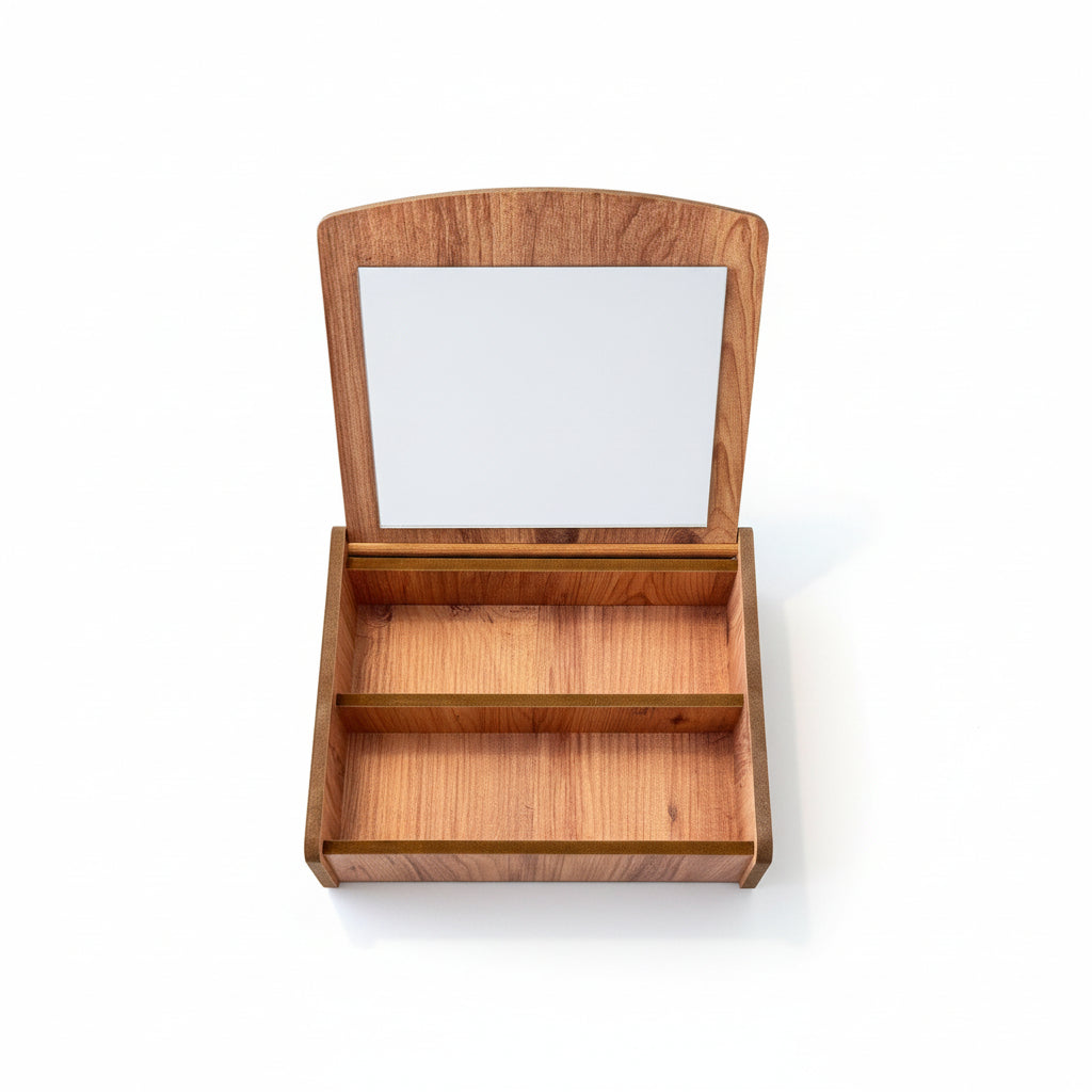 Beech Wood Single Wall Shelf, Small Wooden Wall Mounted Shelf for Nursery, Kids Room or Home Storage - front view of the product