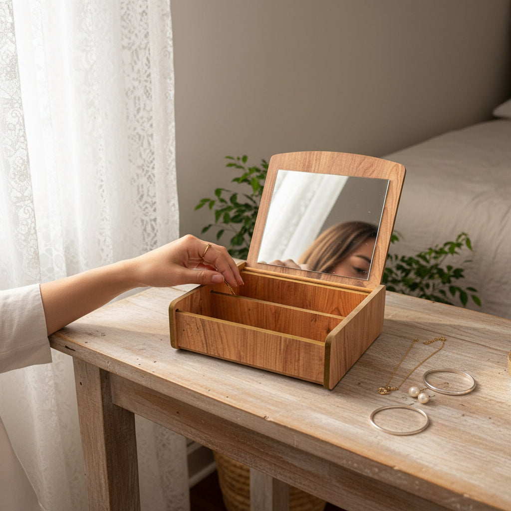 Beech Wood Single Wall Shelf, Small Wooden Wall Mounted Shelf for Nursery, Kids Room or Home Storage - additional product photo