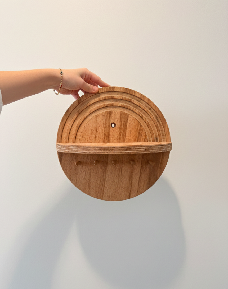 Natural Wooden Slide Activity Toy for Kids | Large Wooden Play Piece | Handcrafted Home Playroom Toy - detail view for shoppers