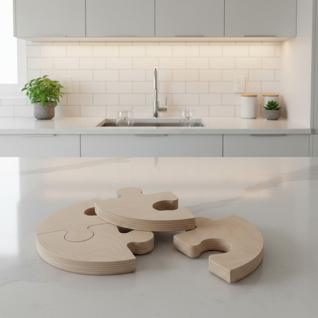 Wooden Puzzle Coaster, Square Puzzle Cup Holder, Handmade Desk or Table Coaster, 22 cm - describe a change f5e506c5 3587 4f52 b87a c7b7deacef86