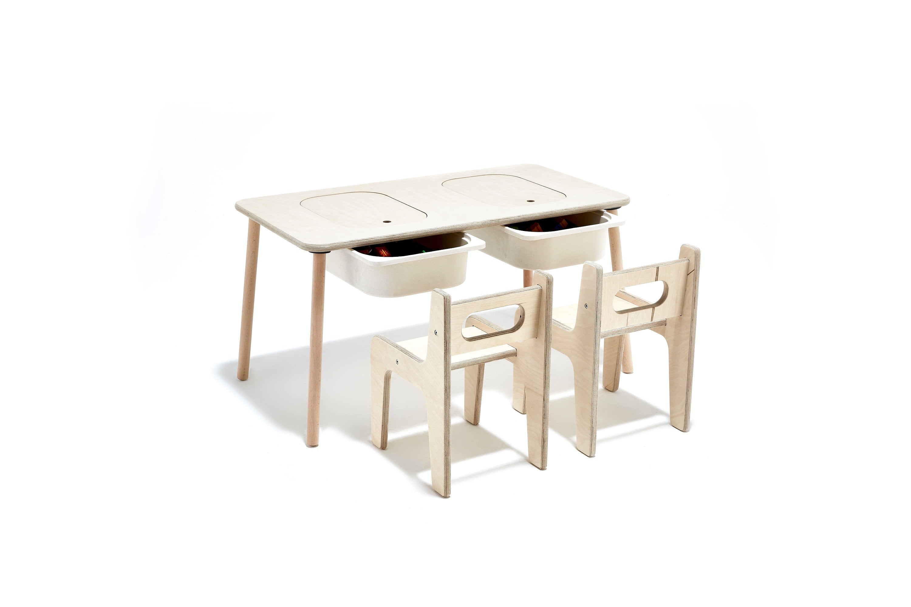 Birch Plywood Sensory Table with Chair: Montessori Kids Play Table - Etsy source listing image