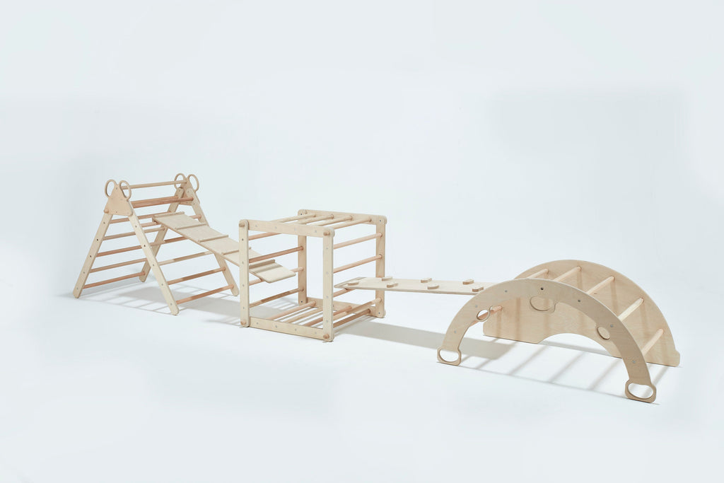 Montessori Furniture, Indoor Climbing Arch Wood Baby Gym, Waldorf kids - Etsy source listing image