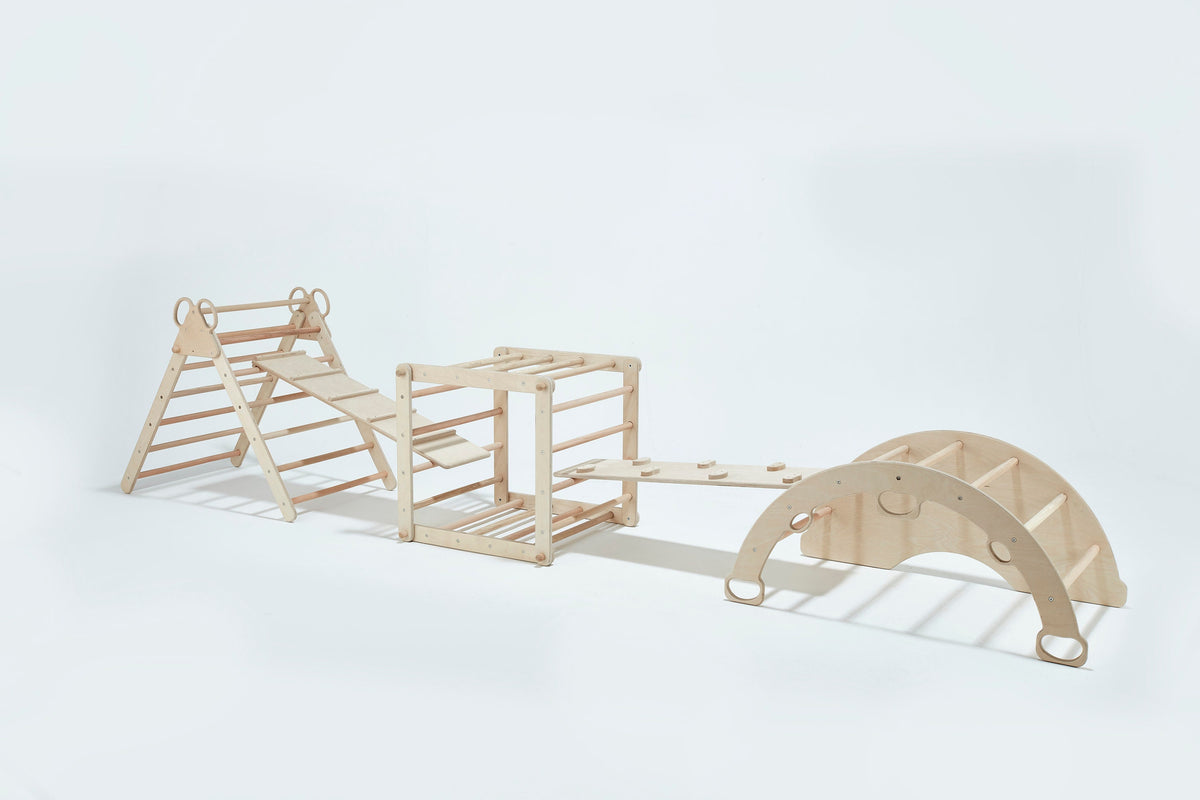 Montessori Furniture, Indoor Climbing Arch Wood Baby Gym, Waldorf kids - Etsy source listing image