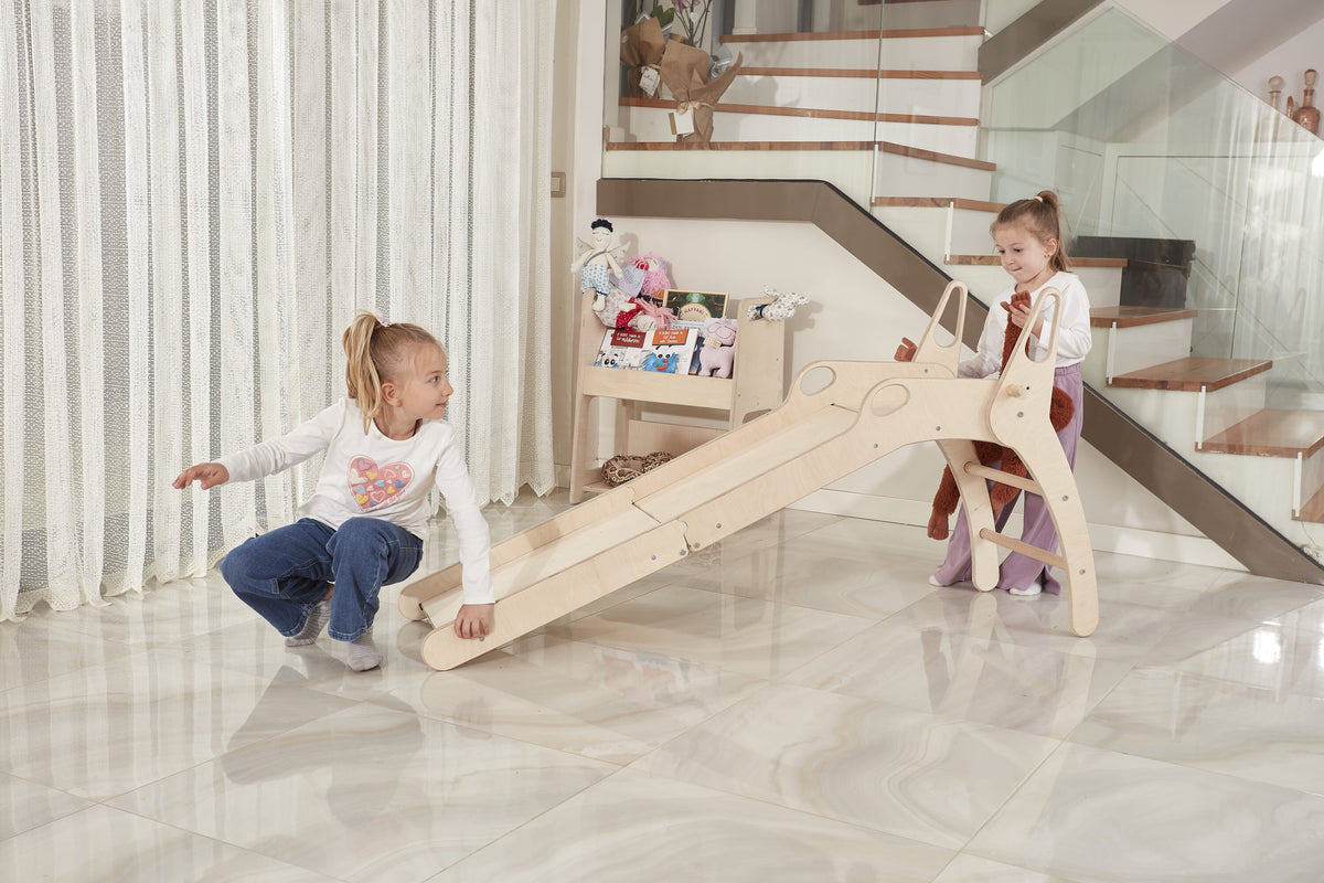 Large Wooden Folding Slide for Toddler: Montessori Toy - Etsy source listing image