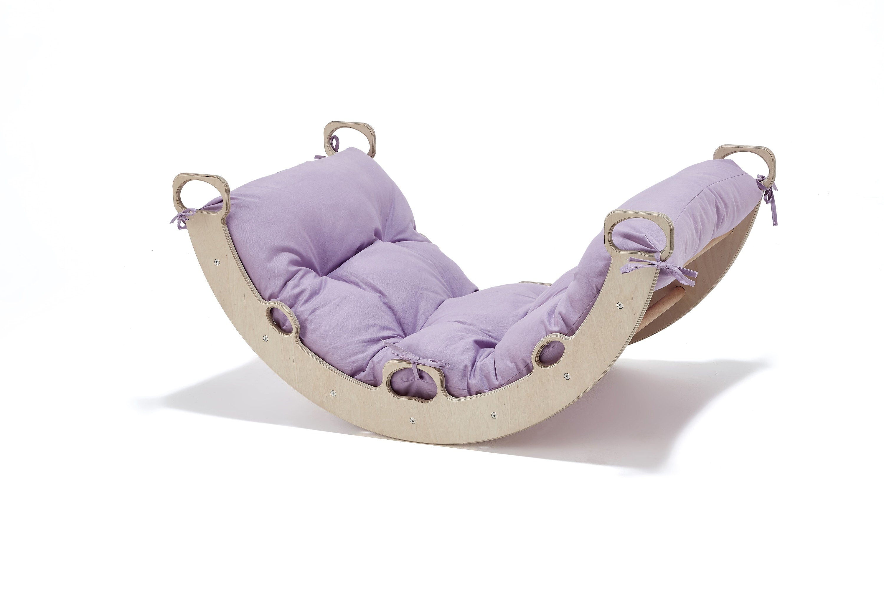 Kids Climber Arch Purple Cushion, Wooden Rocker Montessori Toys for Toddler - Etsy source listing image