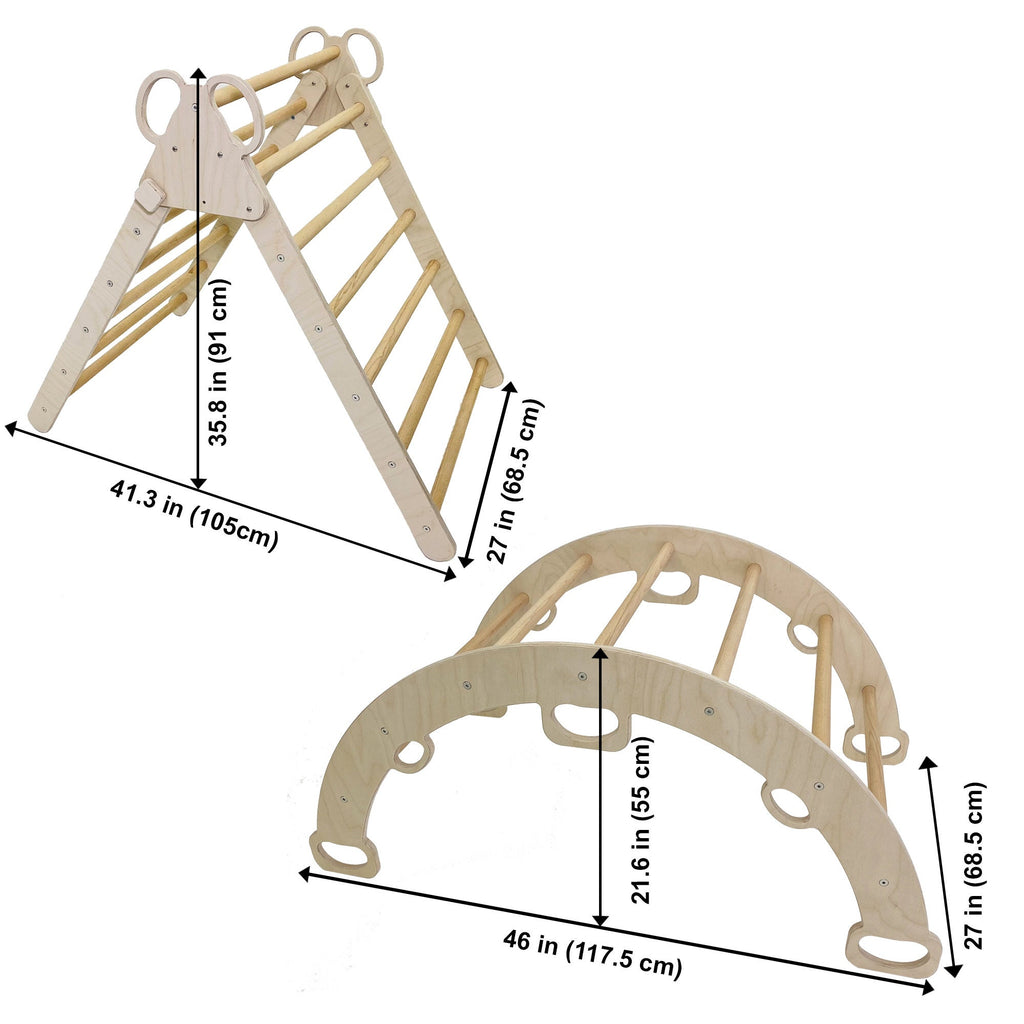 Arch Rocker Swing with Green Pillow, Wooden Climbing Montessori Toys for Kids - Etsy source listing image