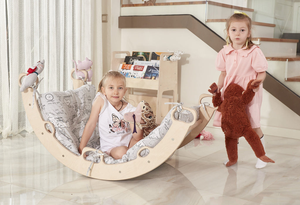 Montessori Climbing Arch with Map Pillow - Wooden Swing for Toddlers - Etsy source listing image