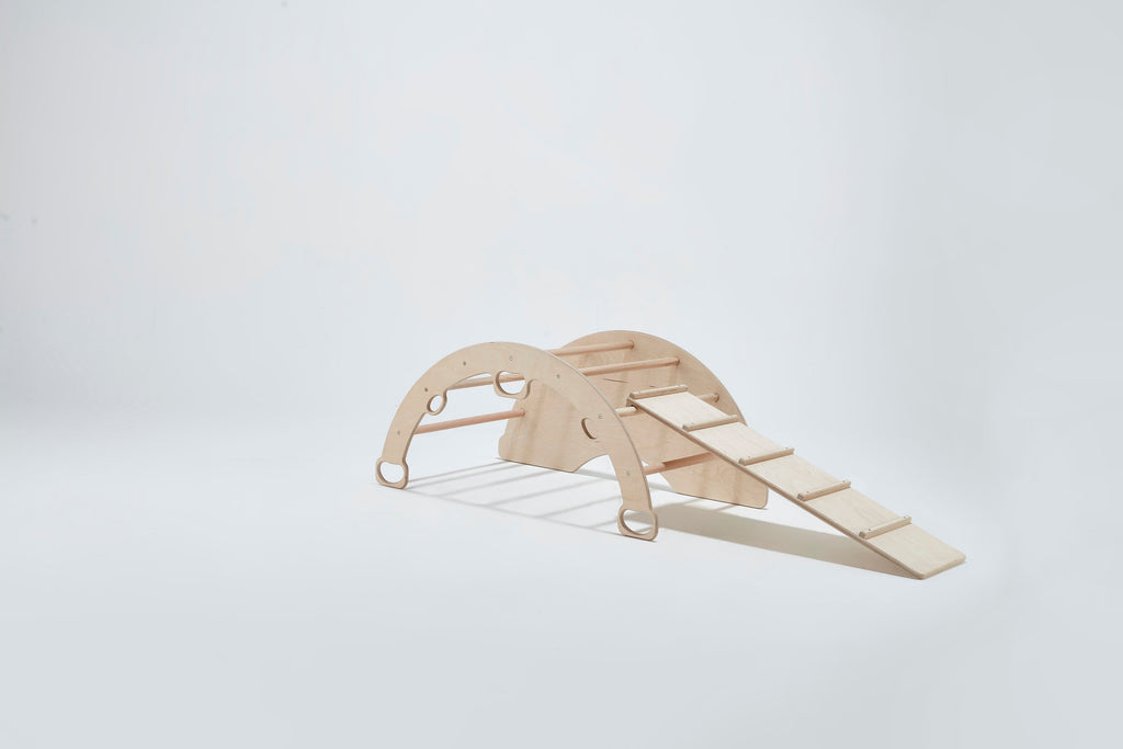 Montessori Furniture, Indoor Climbing Arch Wood Baby Gym, Waldorf kids - Etsy source listing image