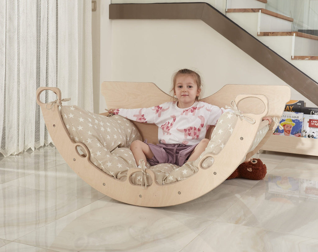 Montessori Furniture, Indoor Climbing Arch Wood Baby Gym, Waldorf kids - Etsy source listing image