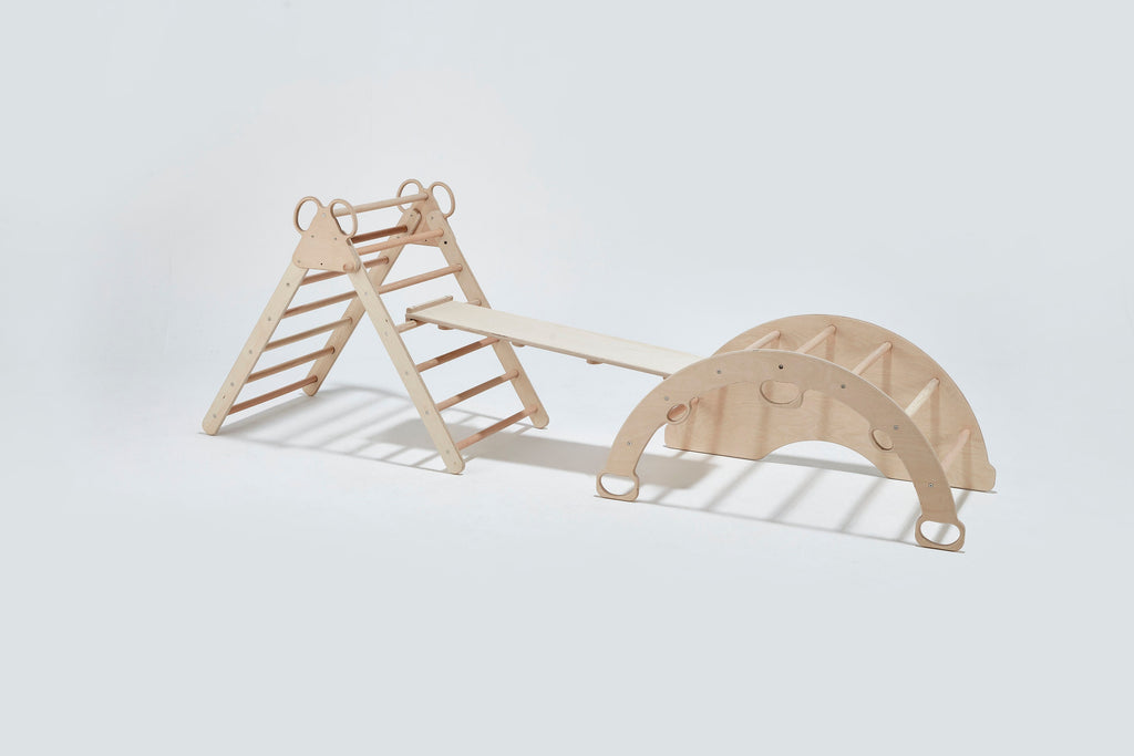 Montessori Furniture, Indoor Climbing Arch Wood Baby Gym, Waldorf kids - Etsy source listing image