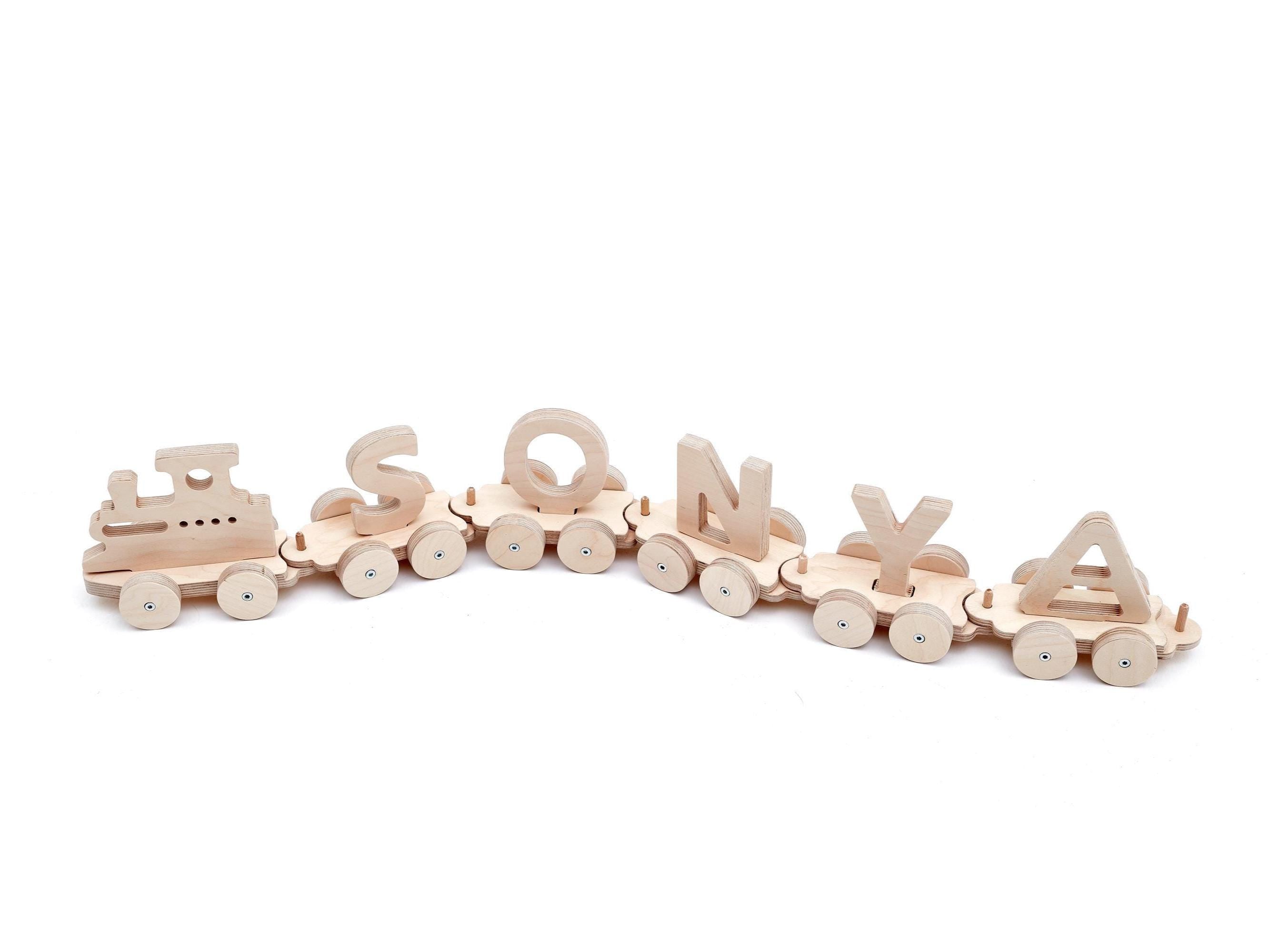 Handmade Wooden Train Toy: Personalized Montessori Gift - Etsy source listing image