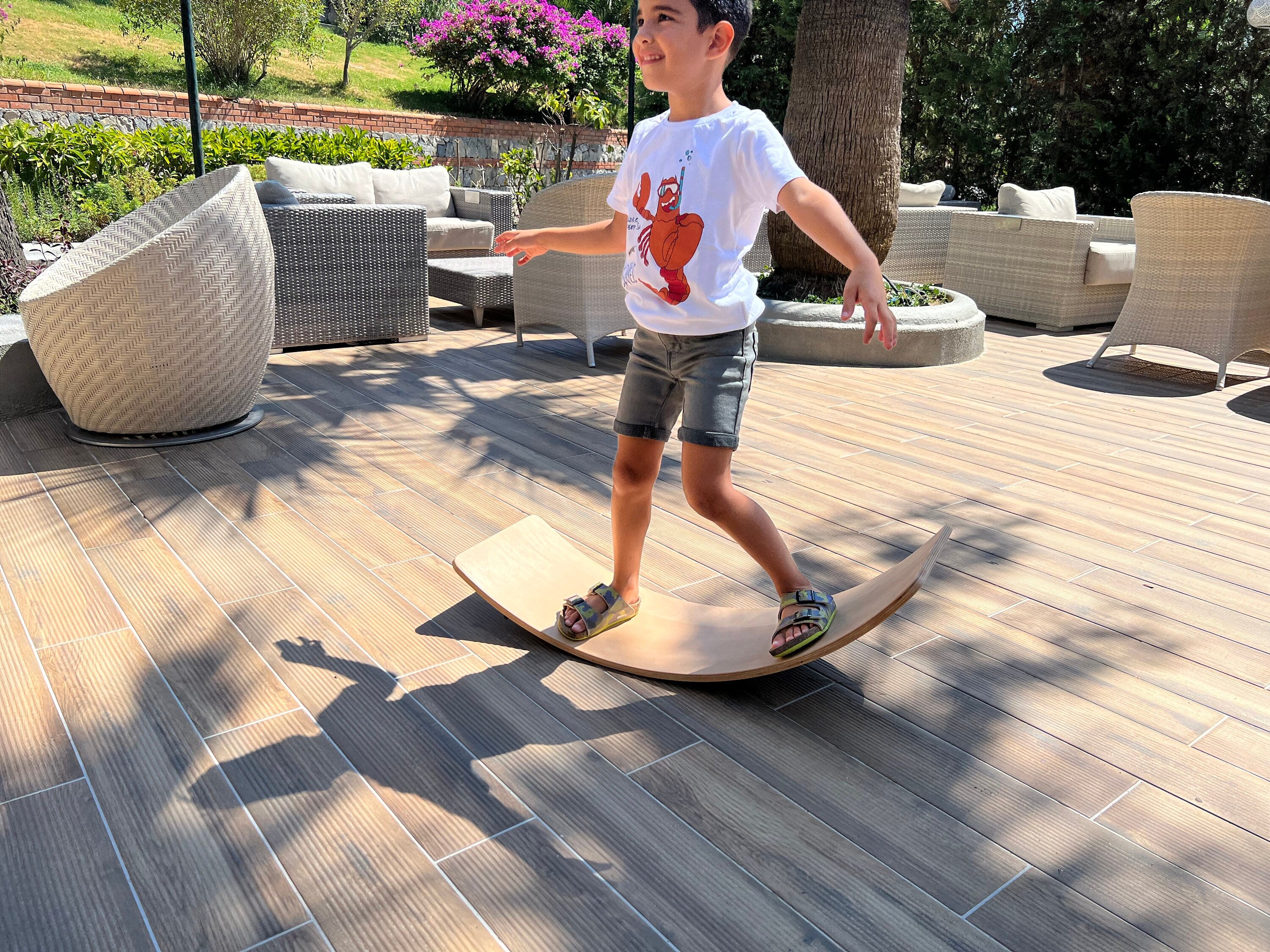 Wooden Balance Board for Toddler: Montessori Wobble Toy - Etsy source listing image