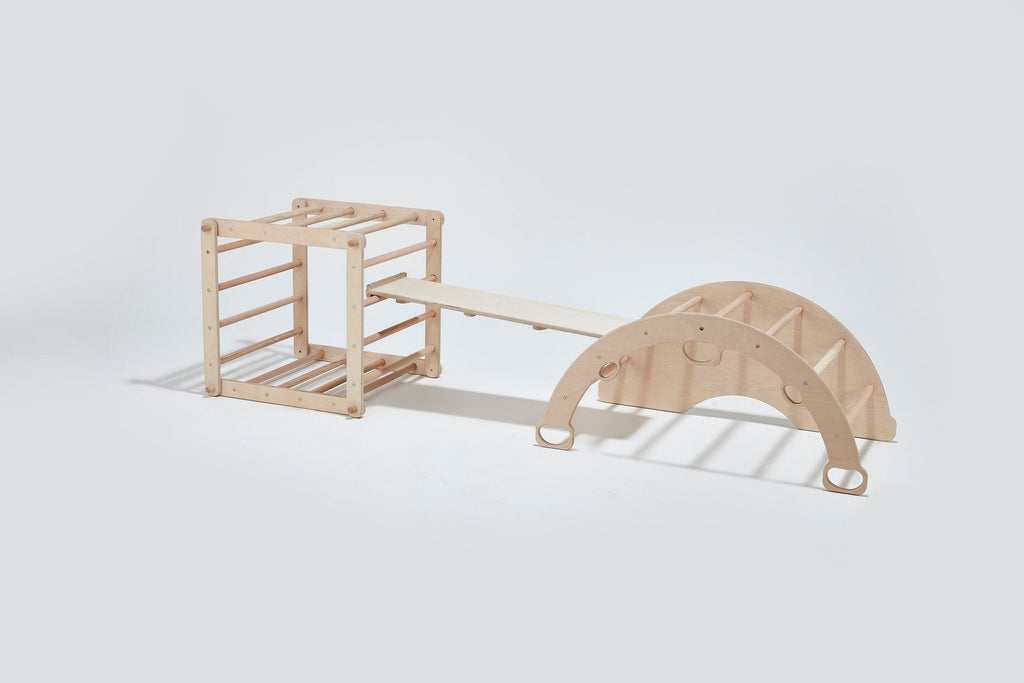 Montessori Furniture, Indoor Climbing Arch Wood Baby Gym, Waldorf kids - Etsy source listing image