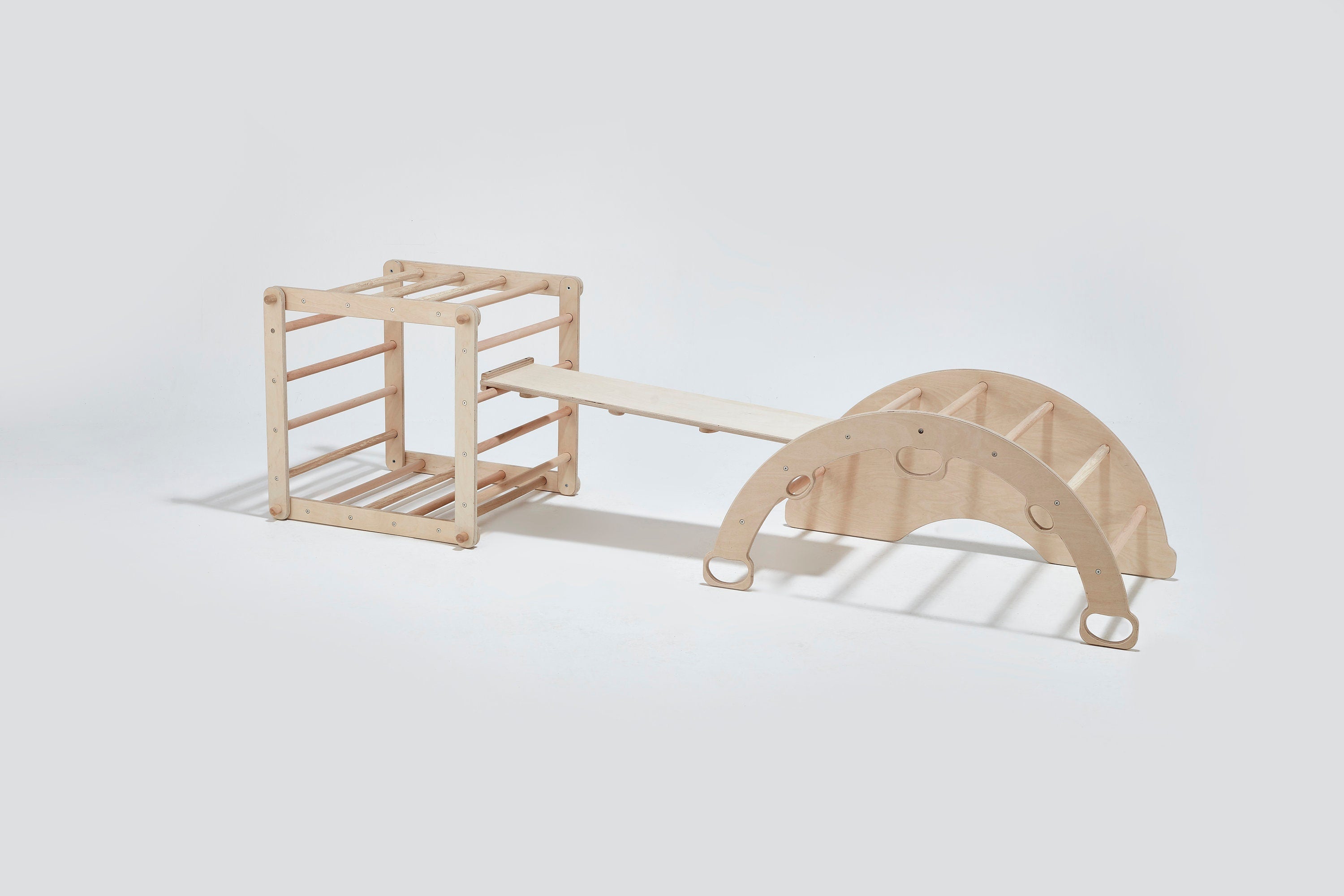 Montessori Furniture, Indoor Climbing Arch Wood Baby Gym, Waldorf kids - Etsy source listing image