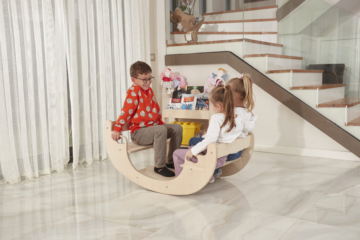 Montessori Wooden Seesaw & Table Chair Set: Birch Toddler Swing - Etsy source listing image