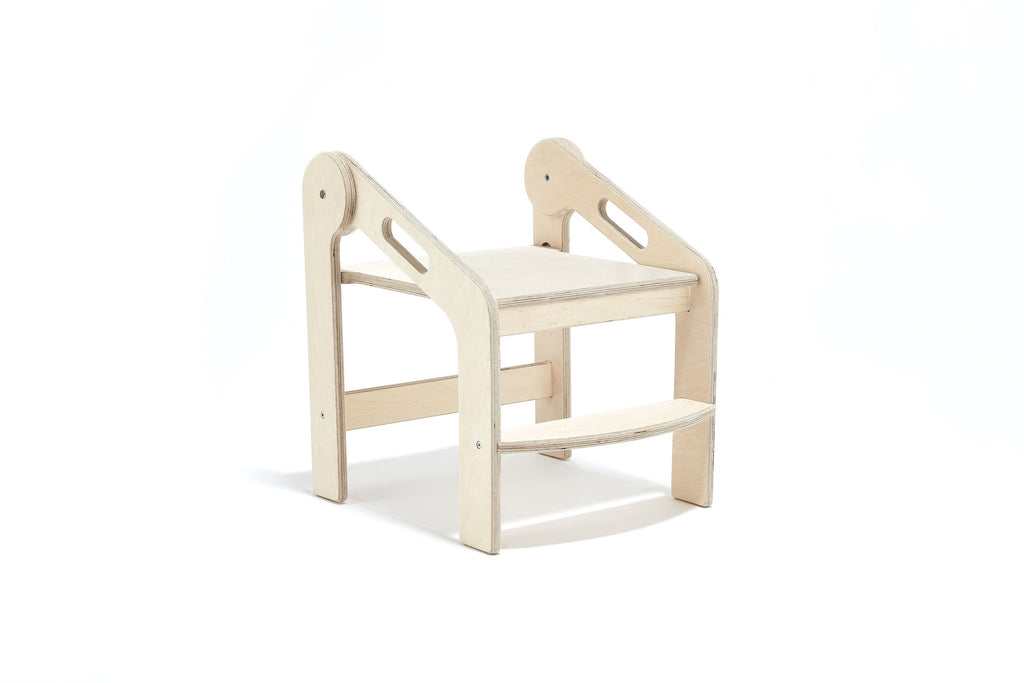 Folding Birchwood Step Stool: Toddler Learning Tower - Etsy source listing image