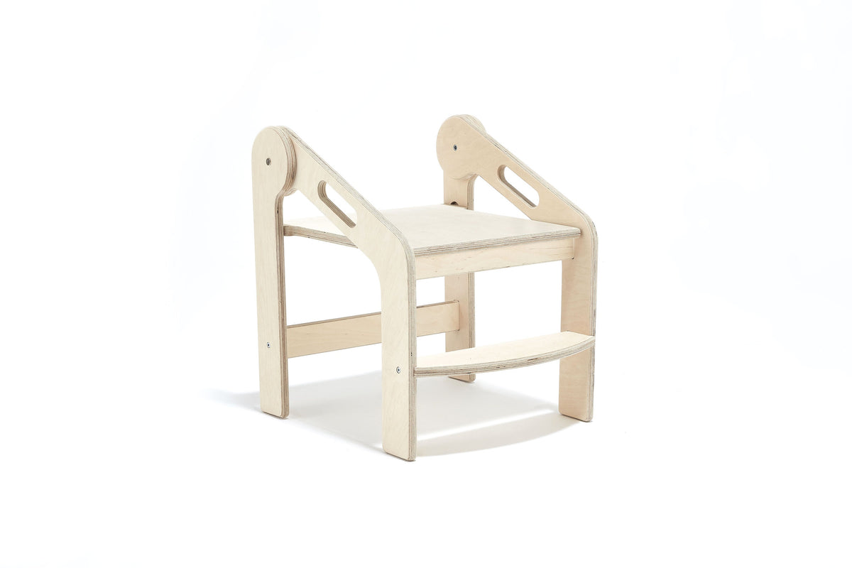 Folding Birchwood Step Stool: Toddler Learning Tower - Etsy source listing image