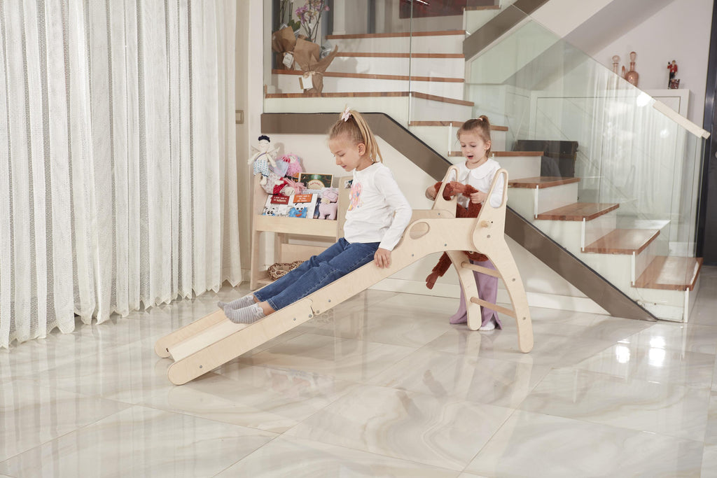 Large Wooden Folding Slide for Toddler: Montessori Toy - Etsy source listing image