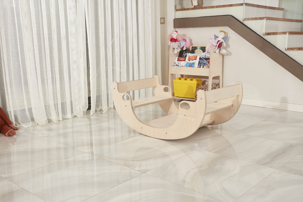 Montessori Wooden Seesaw & Table Chair Set: Birch Toddler Swing - Etsy source listing image