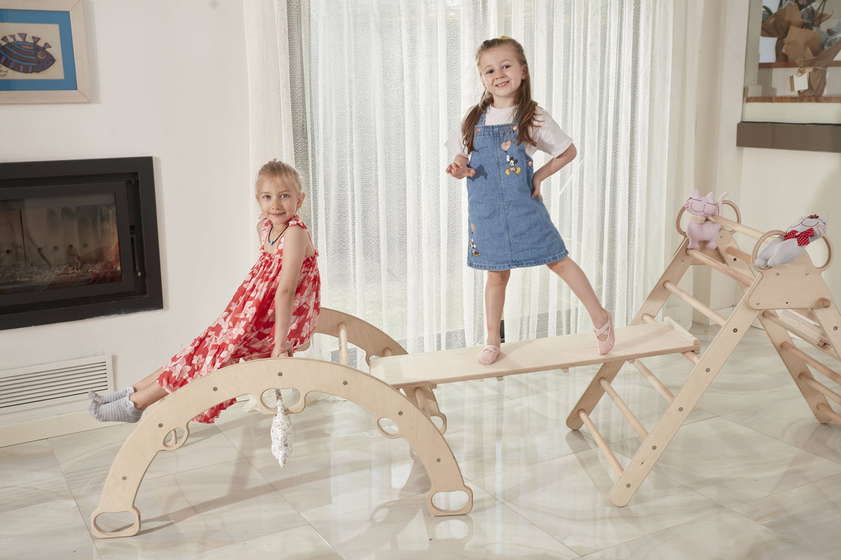 Montessori Climbing Arch with Map Pillow - Wooden Swing for Toddlers - Etsy source listing image