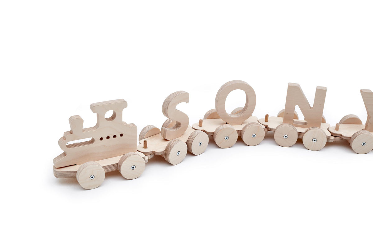 Handmade Wooden Train Toy: Personalized Montessori Gift - Etsy source listing image
