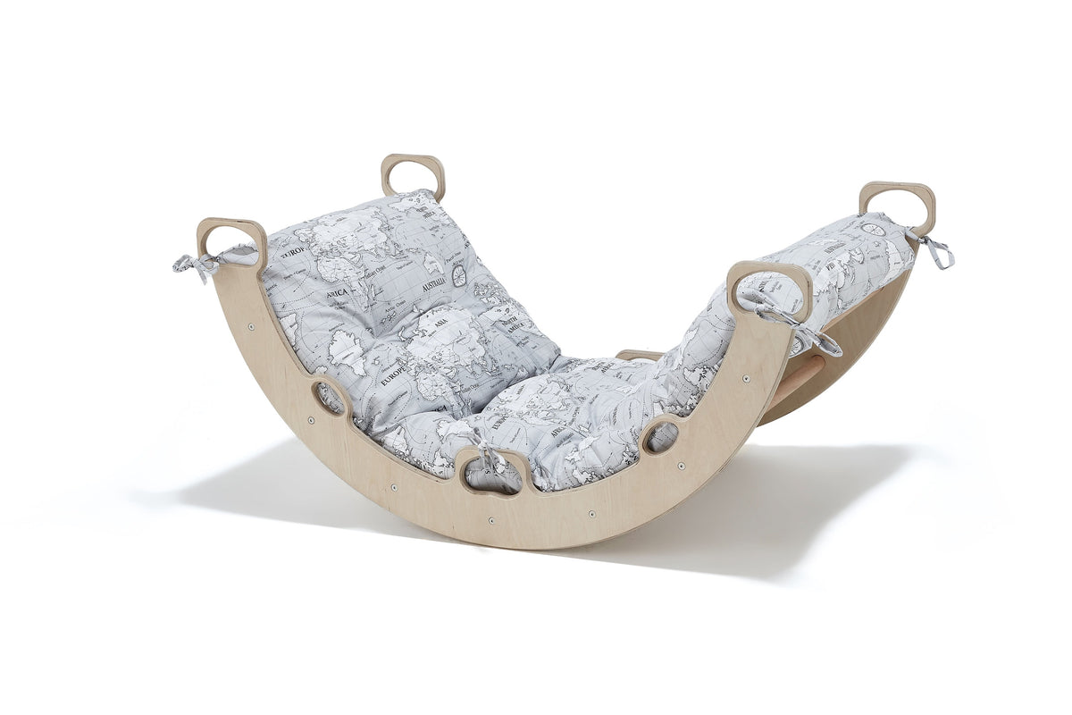 Montessori Climbing Arch with Map Pillow - Wooden Swing for Toddlers - Etsy source listing image